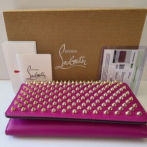 Christian Louboutin Panettone Studded Wallet Pink Gold